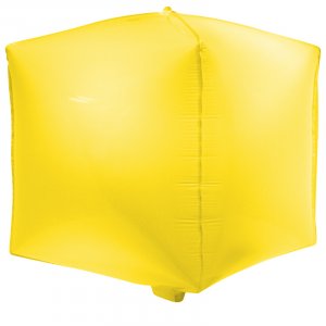 Шар 3D (51 см) Куб, Макарунс, Лимонно-желтый, 1 шт.