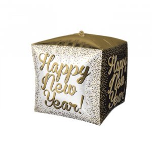 Фольгированный шар Куб “Счастливый новый год”