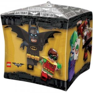 Фольгированный шар куб (38 см.)”Лего Бэтмен” 1 шт.