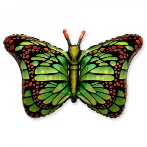 Фольгированная фигура шар Бабочка крылья зеленые, 1 шт.