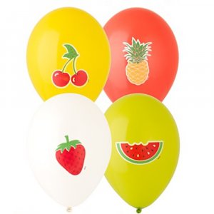Воздушный шар с рисунком фрукты-ягоды, 1 шт.