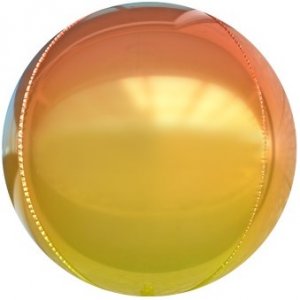 Шар (61 см) Сфера 3D, Оранжевый, Градиент, 1 шт.