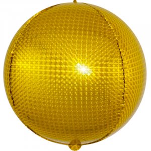 Шар (61 см) Сфера 3D, Стерео, Золото, Голография, 1 шт.