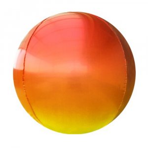 Шар (56 см) Сфера 3D, Красный/Желтый, Градиент, 1 шт.