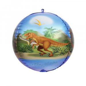 Шар (61 см) Сфера 3D, Динозавры, 1 шт.
