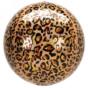 Шар (56 см) Сфера 3D, Анималистика, Пятнистый окрас, Леопард, 1 шт.