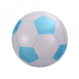 Шар (58 см) Сфера 3D, Футбольный мяч, Голубой, 1 шт.