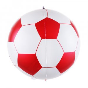 Шар (58 см) Сфера 3D, Футбольный мяч, Красный, 1 шт.