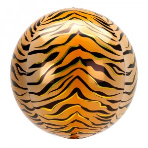 Шар (56 см) Сфера 3D, Анималистика, Пятнистый окрас, Тигр, 1 шт.