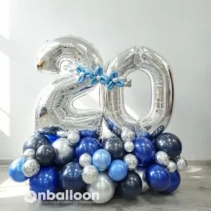 Стойка из шаров на 20 лет