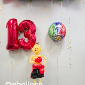 Шары на 13 лет с плетеной фигурой