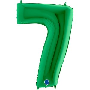 Шар (40”/102 см) Цифра, 7, Зеленая, 1 шт.