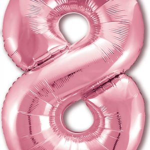 Шар (40”/102 см) Цифра, 8, Розовый металлик, 1 шт.