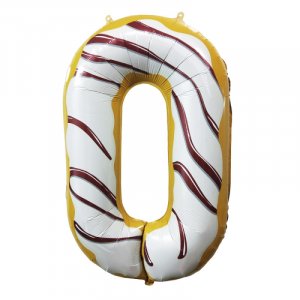 Шар (40”/102 см) Цифра, 0, В виде пончика, 1 шт.