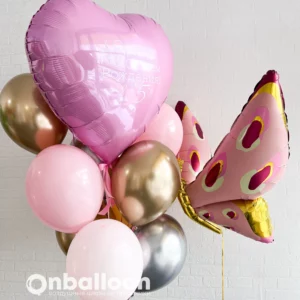 Набор шаров с сердцем и бабочкой