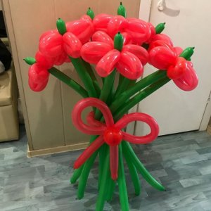 Букет из шаров “Красные ромашки”