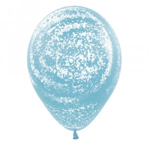 Воздушный Шар (12”/30 см) Морозное граффити, Синяя бирюза (038), агат
