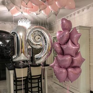 Набор шаров на 19 лет “Розовый бум”