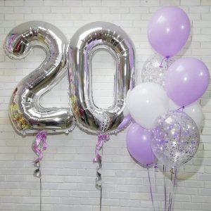 Набор шаров на 20 лет”Сирень”