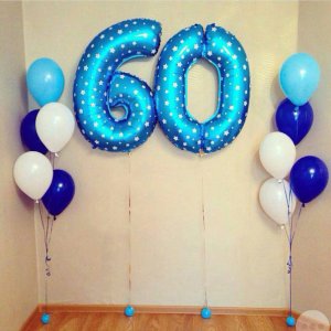 Шары на 60 лет “Голубые звезды”