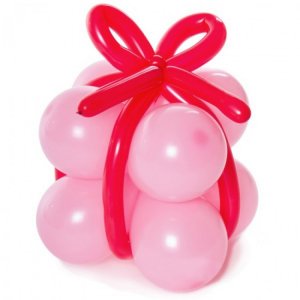 Подарок из шаров розовый