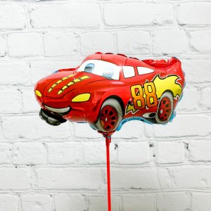 Фигурный воздушный шар из фольги (13”/33 см), Гоночная машина, Красный