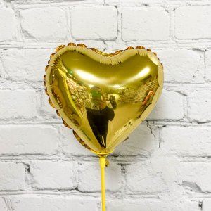Фольгированный шар (9”/23 см) Мини-сердце, Золото