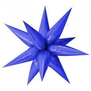 Фольгированный шар (26”/66 см) Фигура, Звезда составная, Синий