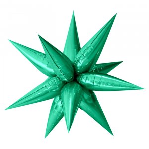 Фольгированный шар (26”/66 см) Фигура, Звезда составная, Зеленый