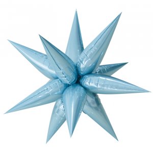 Шар (26”/66 см) Звезда, 3D Составная, Голубой