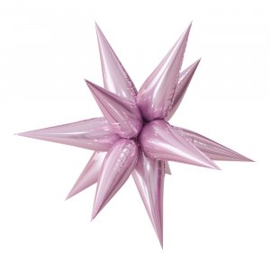 Фольгированный шар (26”/66 см) Фигура, Звезда составная, Розовый