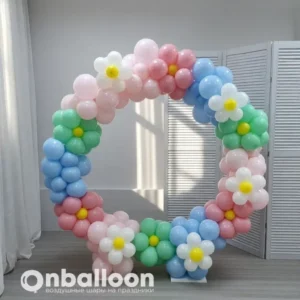 Композиция из шаров к 8 марта "Цветочная полянка"