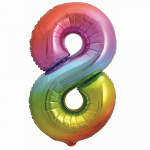 Шар (102 см) цифра «8 Марта», разноцветная
