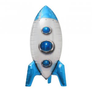 Шар (32”/81 см) Фигура, 3D Ракета, Синий
