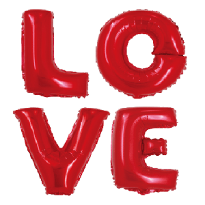 Набор шаров-букв (32”/81 см) LOVE, Красный, 1 шт.