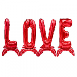 Набор шаров-букв (32”/81 см) LOVE, на подставке, Красный, 1 шт.