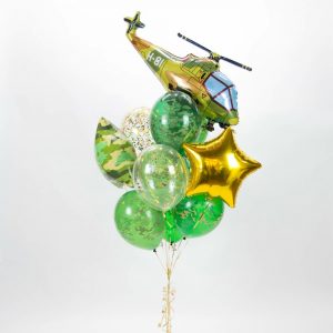 Букет шаров “Вертолёт” с 23 Февраля