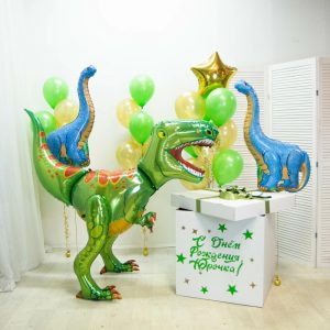 Коробка с шарами “Динозавры”