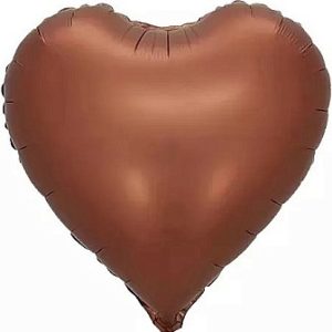 Шар (18”/46 см) Сердце, Шоколад, Сатин, 1 шт.