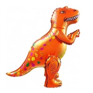 Шар 3D (25”/64 см) Фигура, Динозавр Аллозавр, Оранжевый, 1 шт.