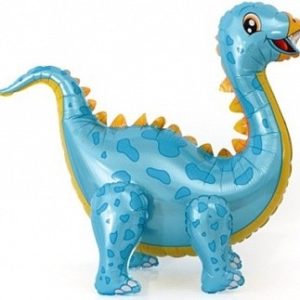 Шар 3D (36”/91 см) Фигура, Динозавр Стегозавр, Голубой, 1 шт.