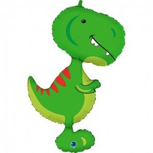 Шар (38”/97 см) Фигура, Динозавр Тираннозавр, Зеленый, 1 шт.