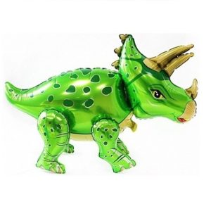 Шар 3D (36”/91 см) Фигура, Динозавр Трицератопс, Зеленый, 1 шт.
