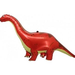 Шар (51”/130 см) Фигура, Динозавр Диплодок, Красный, 1 шт.