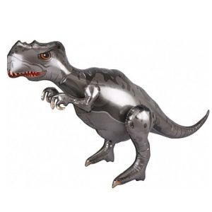 Шар 3D (38”/97 см) Фигура, Динозавр Тираннозавр, Серый, 1 шт.