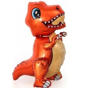 Шар 3D (30”/76 см) Фигура, Маленький динозавр, Оранжевый, 1 шт.