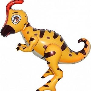 Шар 3D (26”/66 см) Фигура, Динозавр Гадрозавр, Светло-коричневый, 1 шт.