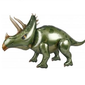 Шар 3D (40”/102 см) Фигура, Динозавр Трицератопс, Зеленый, 1 шт.