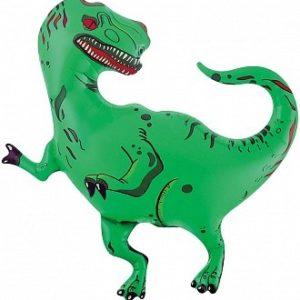 Шар (35”/89 см) Фигура, Динозавр Тираннозавр, Зеленый, 1 шт.