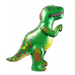 Шар 3D (25”/64 см) Фигура, Динозавр Аллозавр, Зеленый, 1 шт.